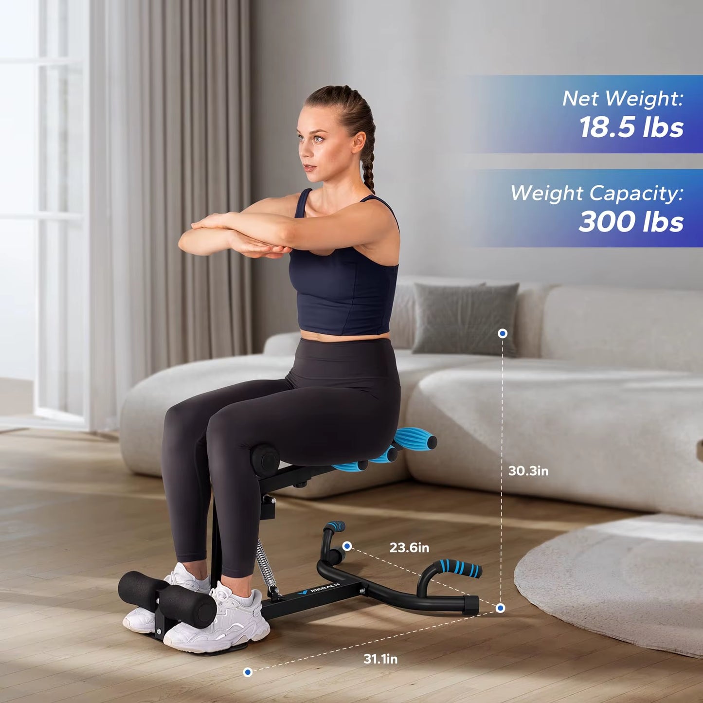 Deep Squat Machine Adjustable Glutes Trainer Machine Core Leg Push up Workout Machine Multifunctional Buttocks Machine